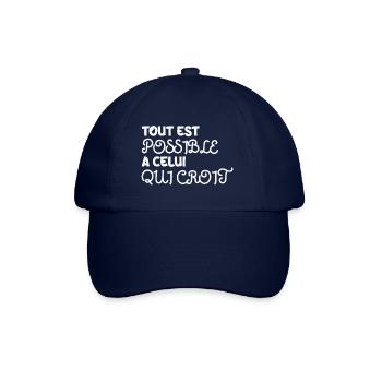 Tout est possible à celui qui croit - Casquette classique - bleu/bleu - Devant