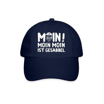Moin Moin ist Gesabbel Seemann Kapitän Segler - Baseballkappe - Blau/Blau - Vorne