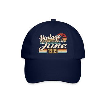 June 1989 Birthday 1989 Retro 1989 June 1989 - Baseball Cap - blue/blue - Front