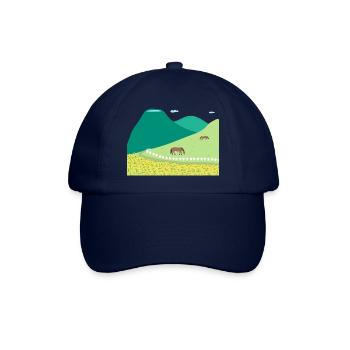 Le printemps dans les champs de canola de Jeju et Hallasan - Casquette classique - bleu/bleu - Devant