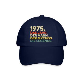Geburtstag Jahrgang 1975 Mann Mythos Legende - Baseballkappe - Blau/Blau - Vorne