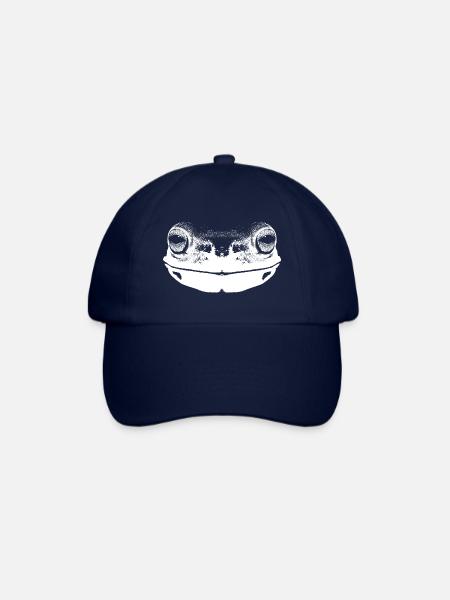 Frosch / Gesicht / Kopf / Portrait / Weiß - Baseballkappe - Blau/Blau