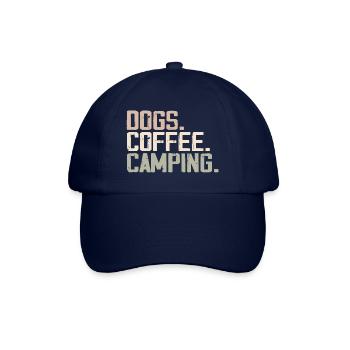 Hunde Kaffee Camping Lustige Camper - Baseballkappe - Blau/Blau - Vorne