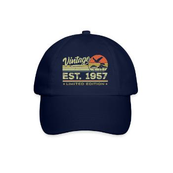 Jahrgang 1957 Genial seit 1957 Geschenk 1957 Retro - Baseballkappe - Blau/Blau - Vorne