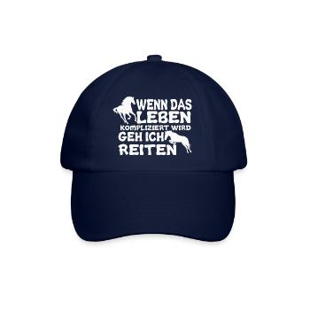 Wenn das Leben kompliziert wird geh ich reiten - Baseballkappe - Blau/Blau - Vorne