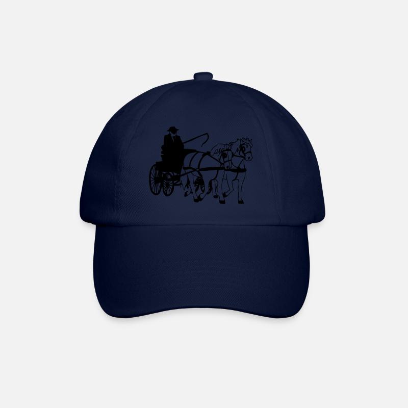 Kutsche Farbe anpassbar Zweispänner Geschenk Pferd - Baseballkappe - Blau/Blau