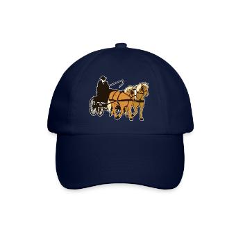 Kutsche Haflinger Zweispänner Lustig Geschenk - Baseballkappe - Blau/Blau - Vorne