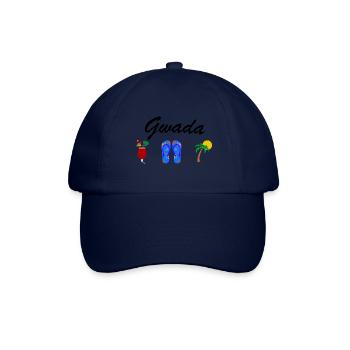 T-Shirt Guadeloupe Gwada Sonne Rum Meer Strand - Baseballkappe - Blau/Blau - Vorne