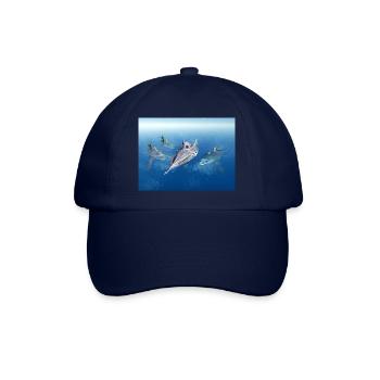 Monstrous fish and submarine - Baseball Cap - blue/blue - Front
