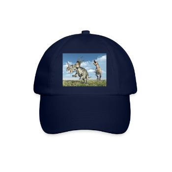 Tyrannosaurus Rex and Styracosaurus - Baseball Cap - blue/blue - Front
