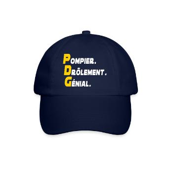 cadeau humour pompier / pompier drôlement génial - Casquette classique - bleu/bleu - Devant