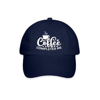Coffee completes me - Baseballkappe - Blau/Blau - Vorne