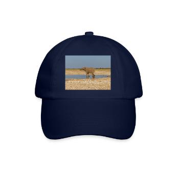 Elefant und Landschaft im Etosha Nationalpark - Baseballkappe - Blau/Blau - Vorne