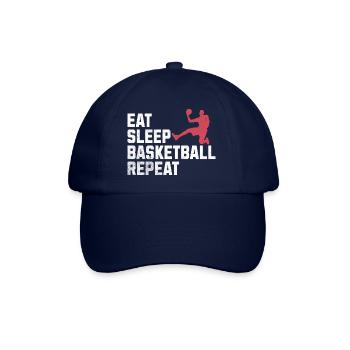 Manger, dormir, jouer au basket-ball, répéter : la vie d’un vrai - Casquette classique - bleu/bleu - Devant