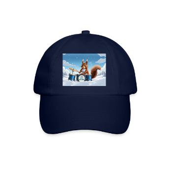 Eichhörnchen spielt Schlagzeug - Baseballkappe - Blau/Blau - Vorne