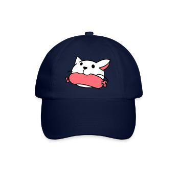 Cute Cat Eats Sausage Mouth Eats Sausage Head - Baseball Cap - blue/blue - Front