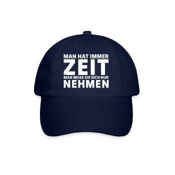 Man hat immer Zeit - Baseballkappe - Blau/Blau - Vorne