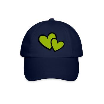 green heart green hearts heart pattern - Baseball Cap - blue/blue - Front