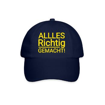 Everything done right text in yellow - Baseball Cap - blue/blue - Front