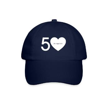 50 avec cœur - vivre. rire. Amour. - Casquette classique - bleu/bleu - Devant