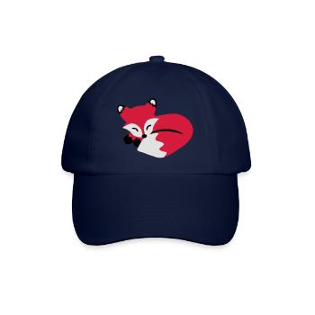 cute sleeping fox, süßer schlafender fuchs - Baseballkappe - Blau/Blau - Vorne