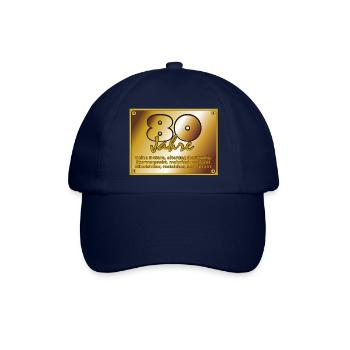 Geburtstag 80 Jahre - Messingschild - Baseballkappe - Blau/Blau - Vorne
