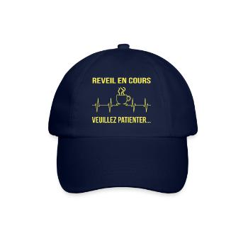 Réveil en cours, veuillez patienter Message humour - Casquette classique - bleu/bleu - Devant