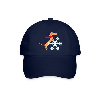 Teckel, étoile des neiges, hiver - Casquette classique - bleu/bleu - Devant