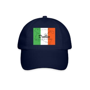 Dublin - Hauptstadt mit GPS & Flagge - Baseballkappe - Blau/Blau - Vorne
