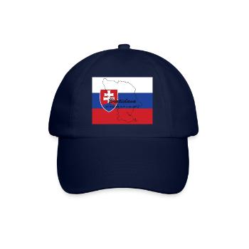 Bratislava - Hauptstadt mit GPS & Flagge - Baseballkappe - Blau/Blau - Vorne