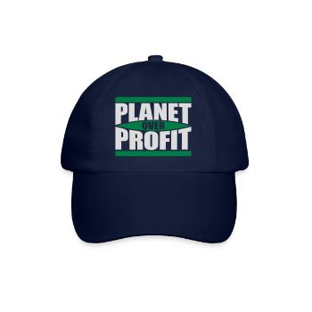 planet over profit quote - Baseball Cap - blue/blue - Front