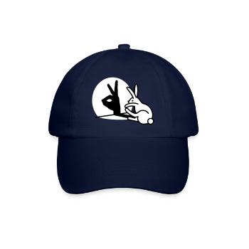 Funny Rabbit hand shadow puppets humor pop art - Baseball Cap - blue/blue - Front
