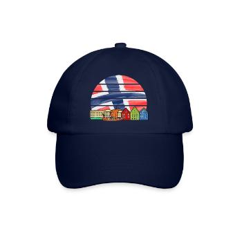Norwegen Wikinger Flagge Skandinavien Urlaub - Baseballkappe - Blau/Blau - Vorne