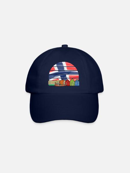 Norwegen Wikinger Flagge Skandinavien Urlaub - Baseballkappe - Blau/Blau