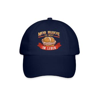 Mehr brauche ich nicht Leberkäse Brötchen - Baseballkappe - Blau/Blau - Vorne