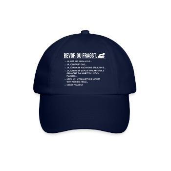 Forstwirt Fragen Kettensäge Waldarbeit Sprüche - Baseballkappe - Blau/Blau - Vorne