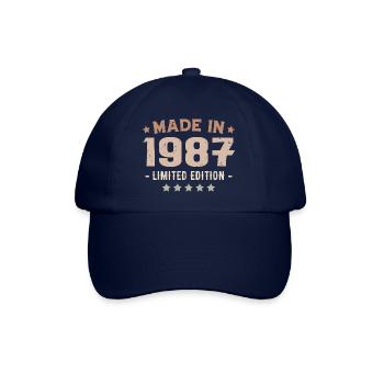 Hergestellt 1987 Geburtstagsgeschenk 1987 Jahrgang 1987 - Baseballkappe - Blau/Blau - Vorne