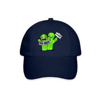Free Hugs Kaktus Umarmung Gesicht Traurig Schild - Baseballkappe - Blau/Blau - Vorne
