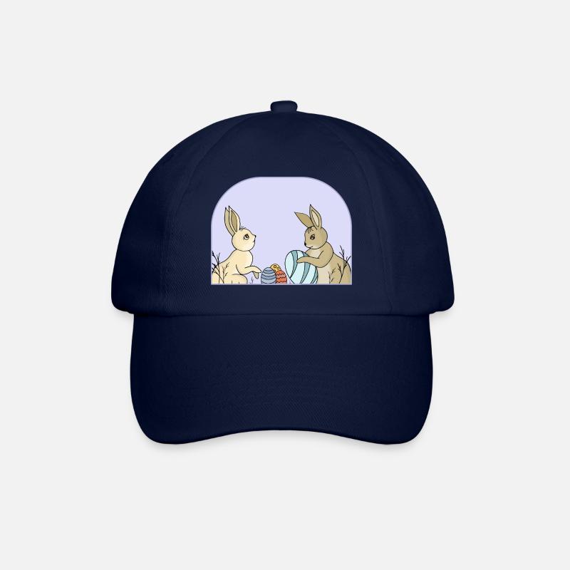 Lapins mignons avec des œufs - Casquette classique - bleu/bleu