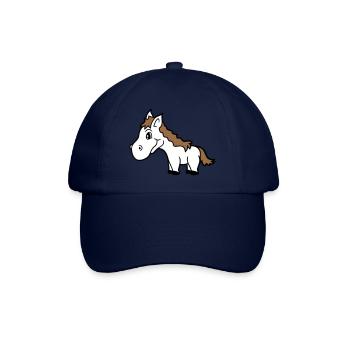 Pferd Süß Pony Fohlen Pferdemädchen Niedlich Comic - Baseballkappe - Blau/Blau - Vorne