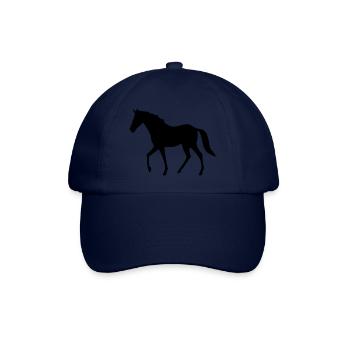 Pferde Silhouetten schwarz Geschenk Reiter - Baseballkappe - Blau/Blau - Vorne