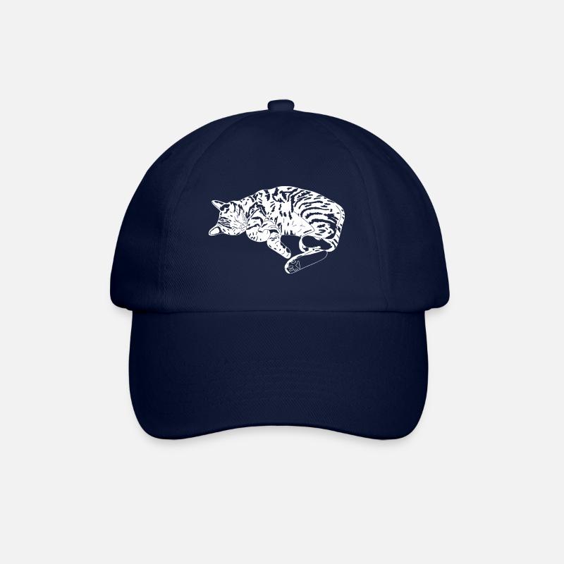 Schlafende Katze - Baseballkappe - Blau/Blau