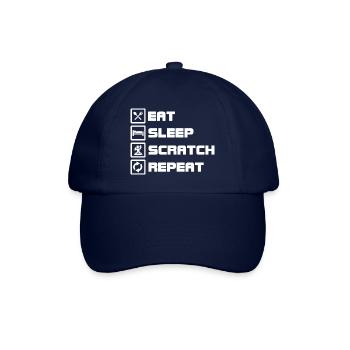 eat sleep scratch repeat DJ - Baseballkappe - Blau/Blau - Vorne