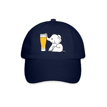 elephant beer suck alcohol drink thirst drunk - Baseball Cap - blue/blue - Front