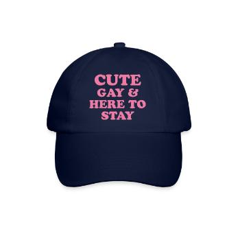 Cute Gay & Here To Stay - Gay Pride Gift - Baseball Cap - blue/blue - Front