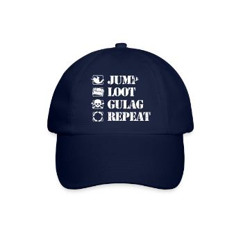 jump loot gulag repeat Warzone Gamer Nerd Geschenk - Baseballkappe - Blau/Blau - Vorne