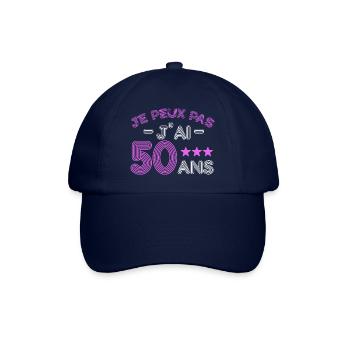 Je peux pas j 'ai 50 ans anniversaire humour - Casquette classique - bleu/bleu - Devant