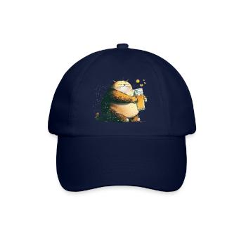 Zufriedene Katze mit Bier - Baseballkappe - Blau/Blau - Vorne
