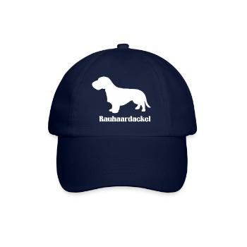 Rauhaardackel Silhouette - Baseballkappe - Blau/Blau - Vorne