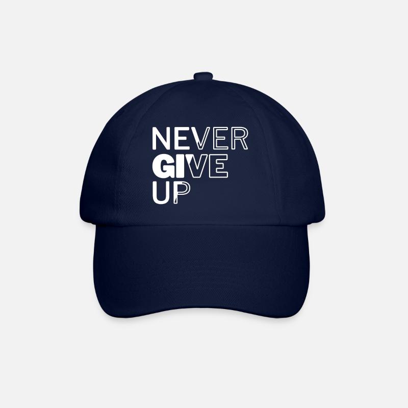 Never give up - Baseball Cap - blue/blue